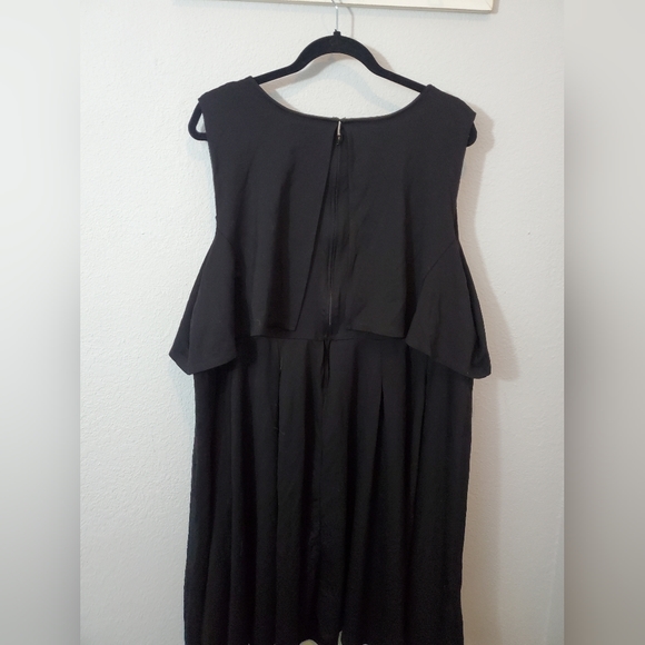 Torrid Black Pleated Ponte Twofer Midi Dress - Picture 2 of 6